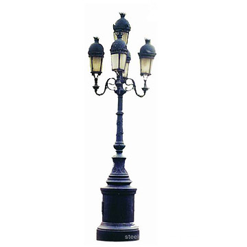 Poteau de lampe en fonte ductile Poteaux d&#39;éclairage de jardin de style européen classique extérieur